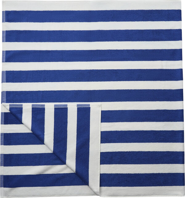 Beach towel 100x180 olympian blue/star white stripe GOTS