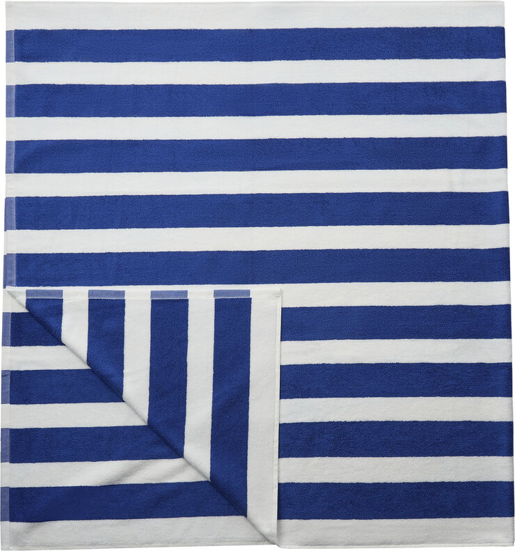 Beach towel 100x180 olympian blue/star white stripe GOTS