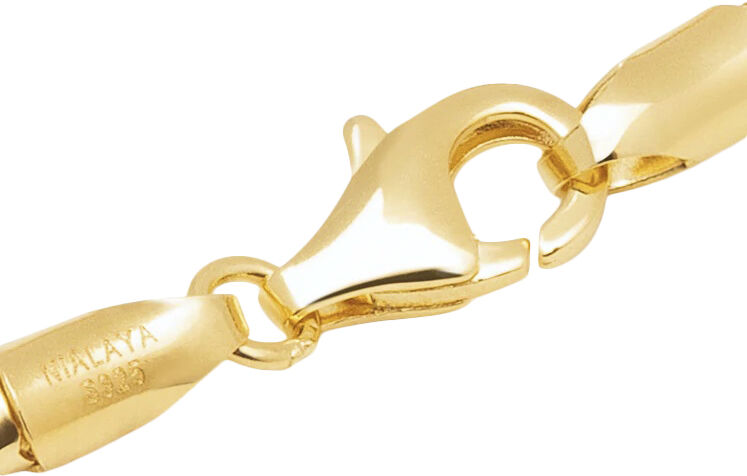 Men's Gold Plated Sterling Silver Round Chain Bracelet