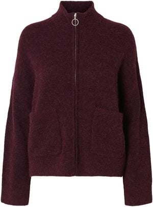 SLFSIA RAS LS KNIT ZIPPER CARDIGAN