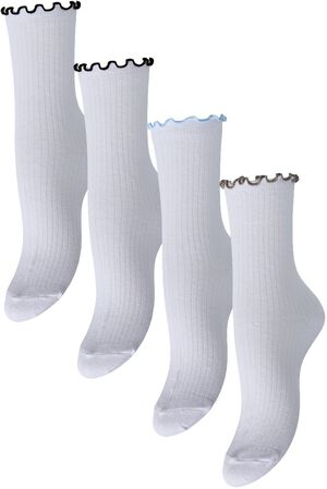 PCAFIA CONTRAST FRILL 4 PACK SOCKS