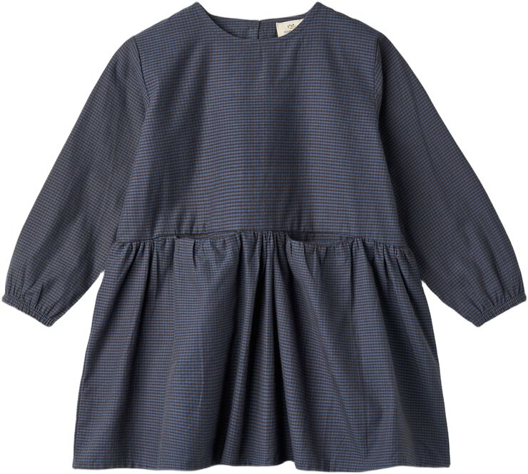 CHECKERED DRESS W. BACKSIDE BOW