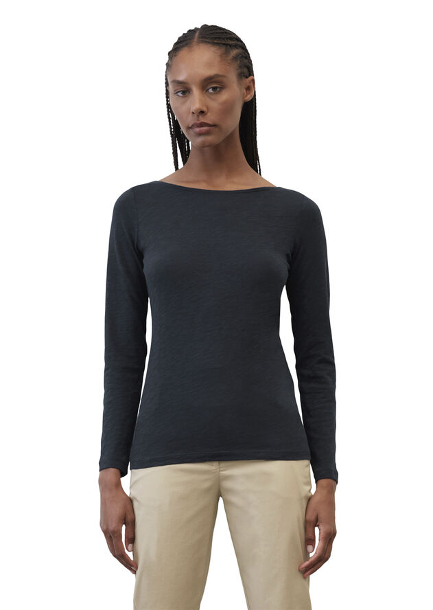 T-shirt, long sleeve, boat neck