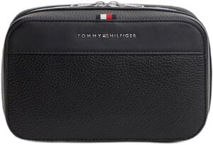 Metal Logo Pebble Grain Washbag