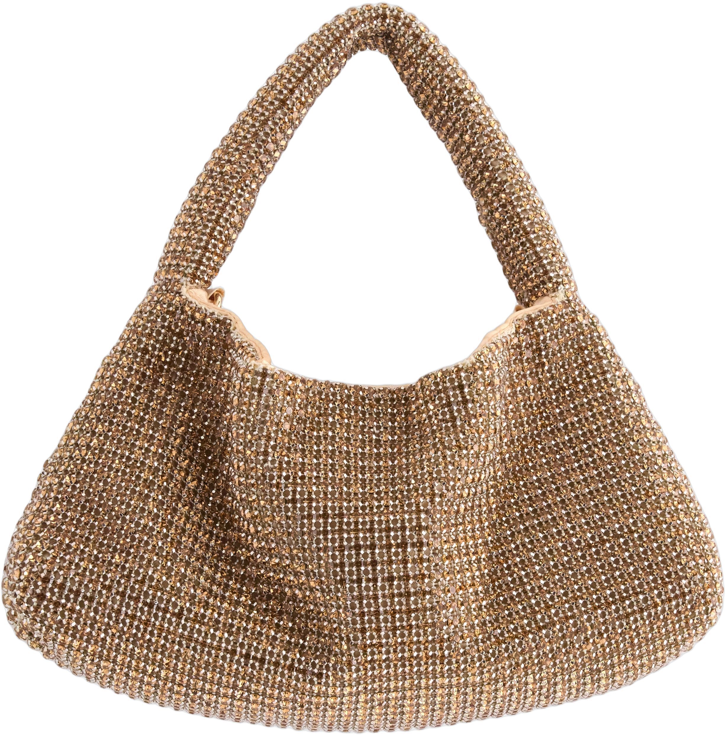 Glitrende taske med rhinsten og en