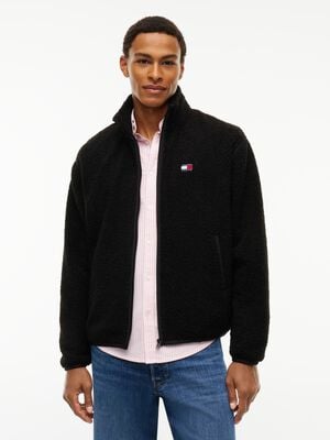Badge Teddy Relaxed Zip-Thru Sweatshirt