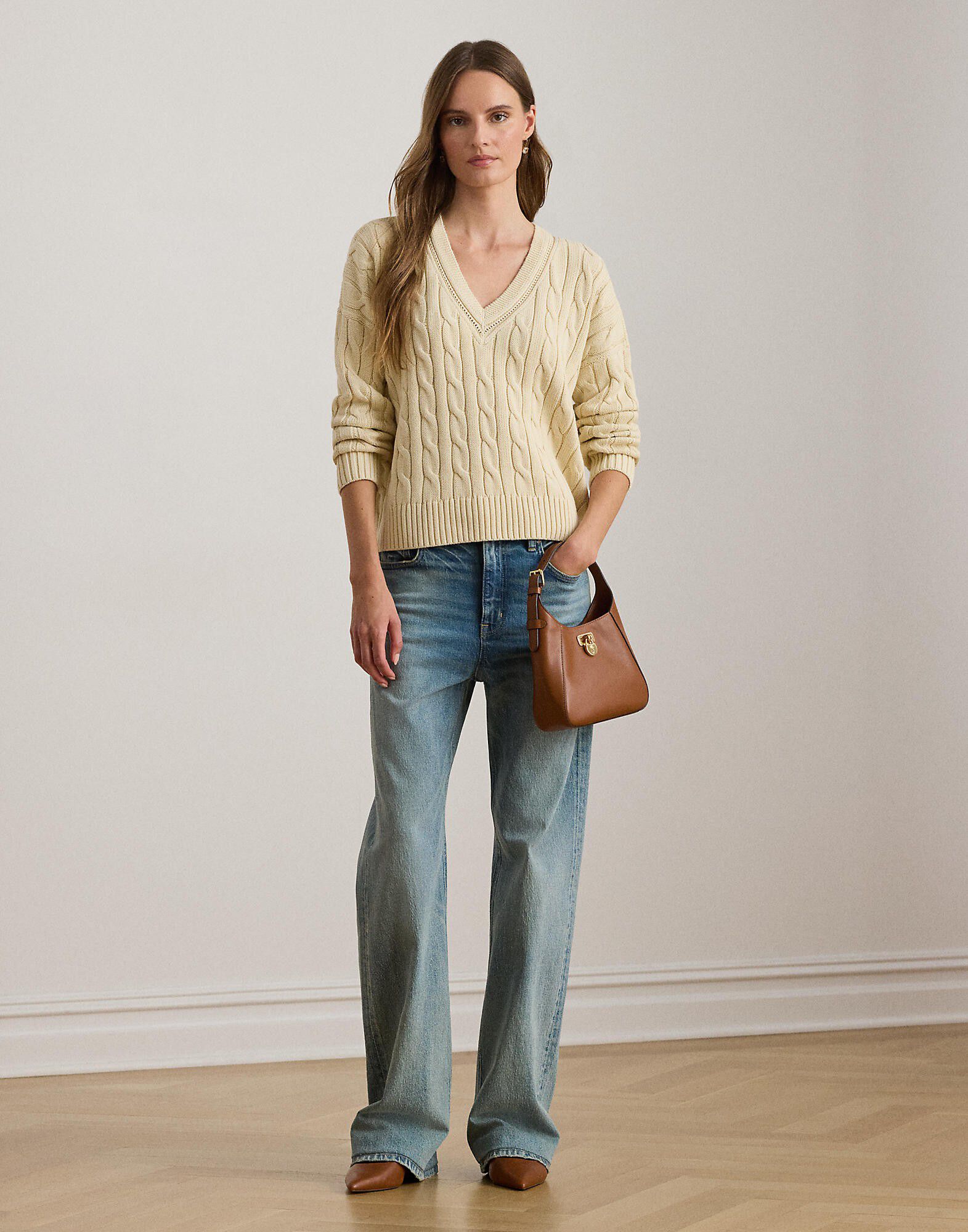 Cable-and-Pointelle-Knit Cricket Sweater