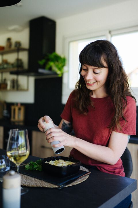 Pepperkvern Line 5 x 18 cm Natur/grå Aluminium/Bøk