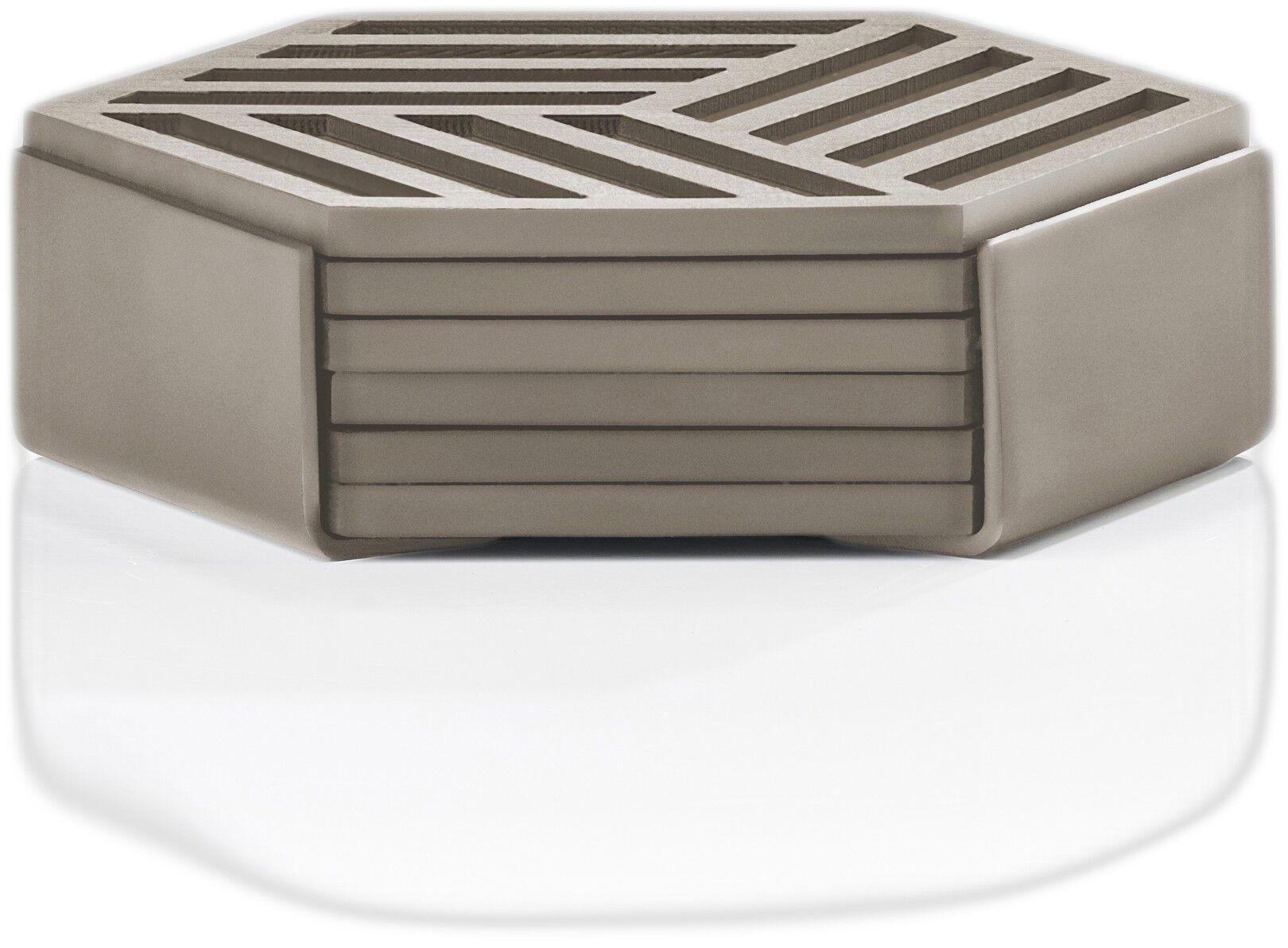 Glassbrikker Hexagon 6 stk. Black
