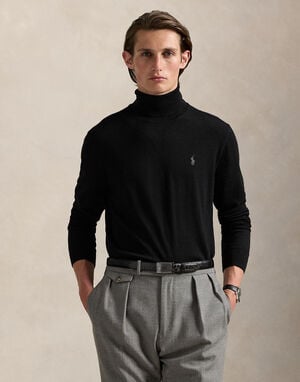 Washable Wool Turtleneck Sweater