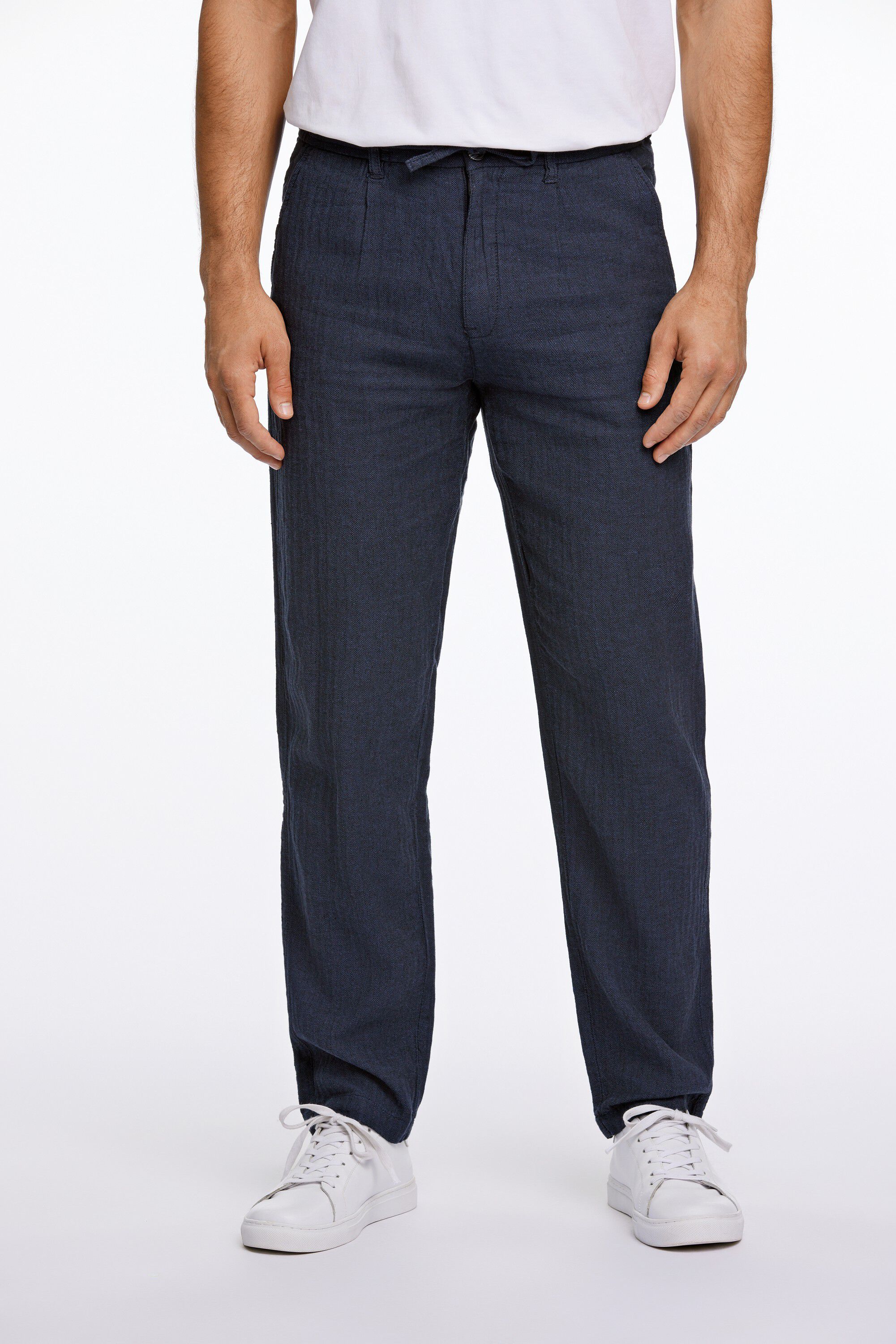 Linen blend herringbone pants