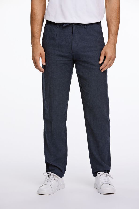 Linen blend herringbone pants