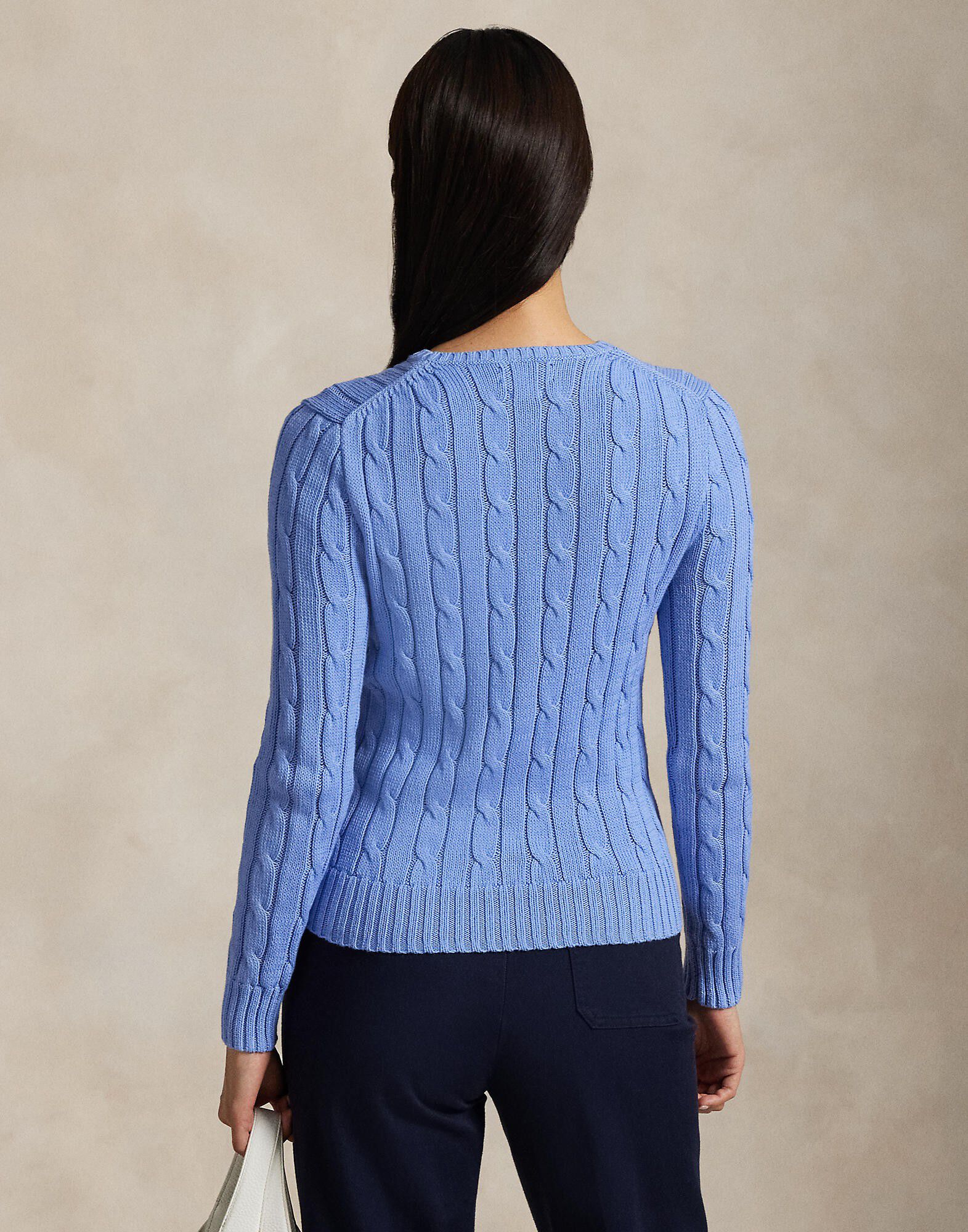 Cable-Knit Cotton Crewneck Sweater