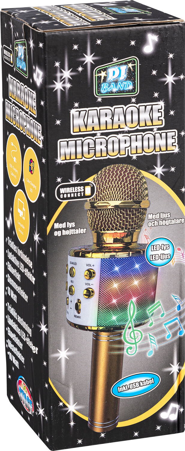 GULD KARAOKEMIKROFONmLYS