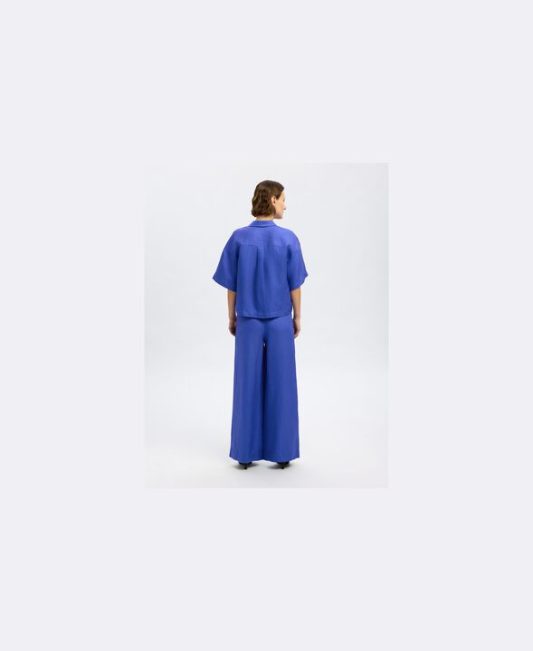 SLFLYRA HW WIDE LINEN BLEND PANT B