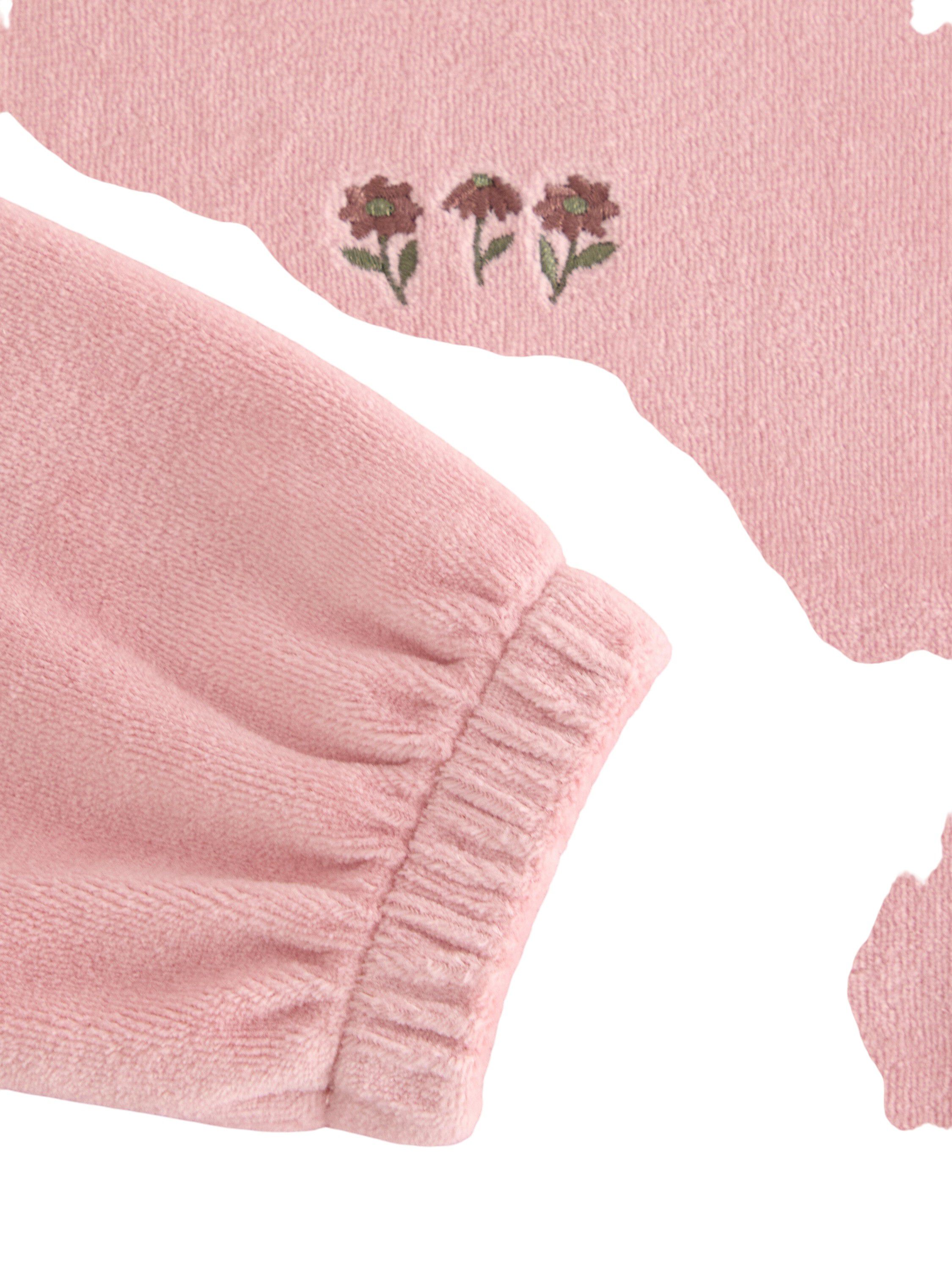 Oversized velourtr&ouml;ja med broderi