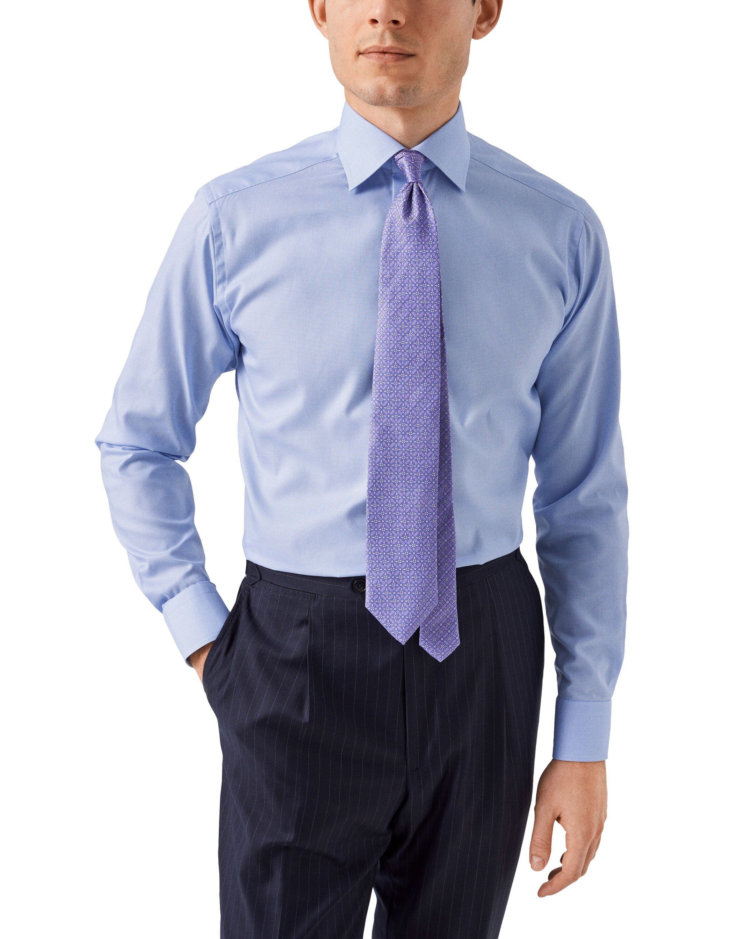 Light Blue Hounds Tooth Shirt