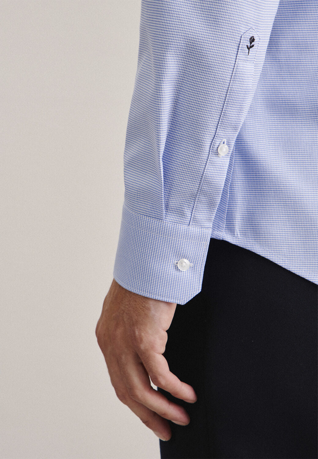 Business Shirt Slim Long sleeve Kent-Collar Uni