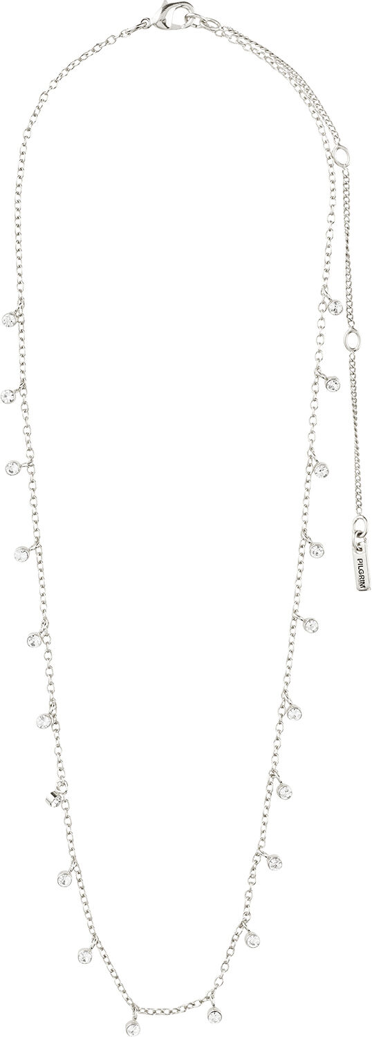 MAJA crystal multi drops necklace silver-plated