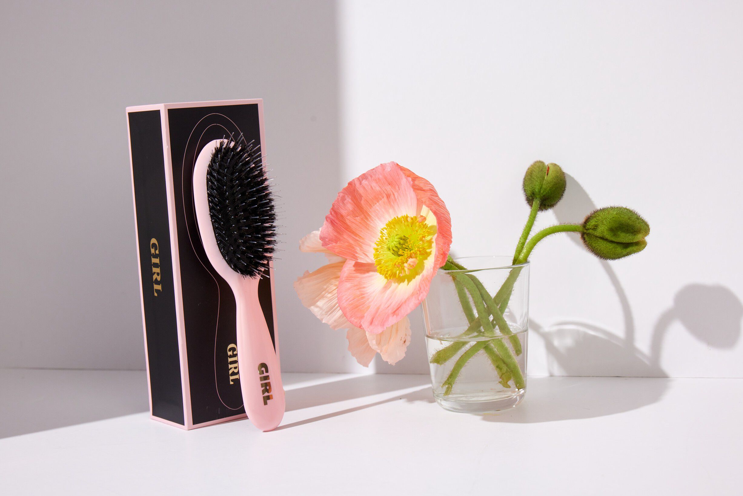 Boar- & Nylon Brush rose ""girl"" small