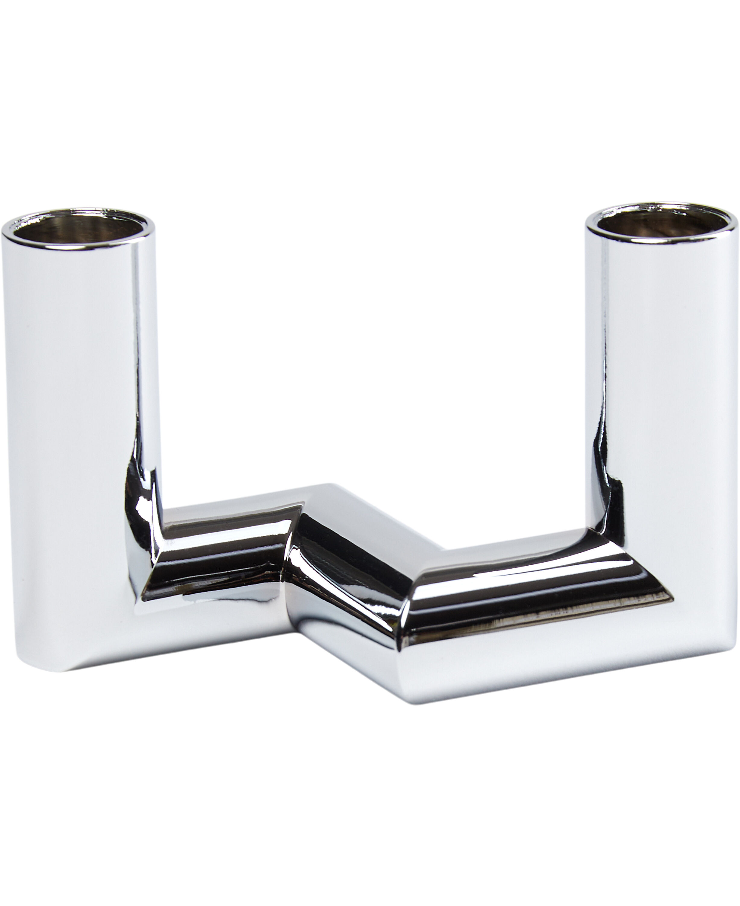 MATRIX Candle Holder - 2'arm Mini Taper - Chrome - 7,5 x 4,5 CM