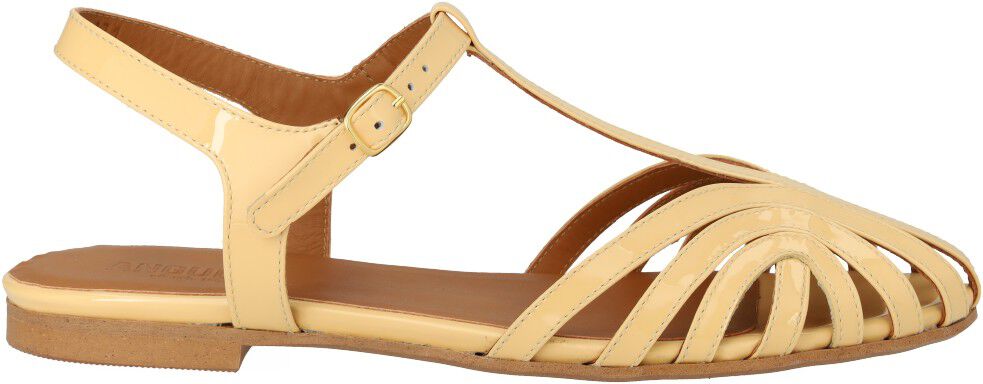 Flad sandal med smuk organisk frontdetalje
