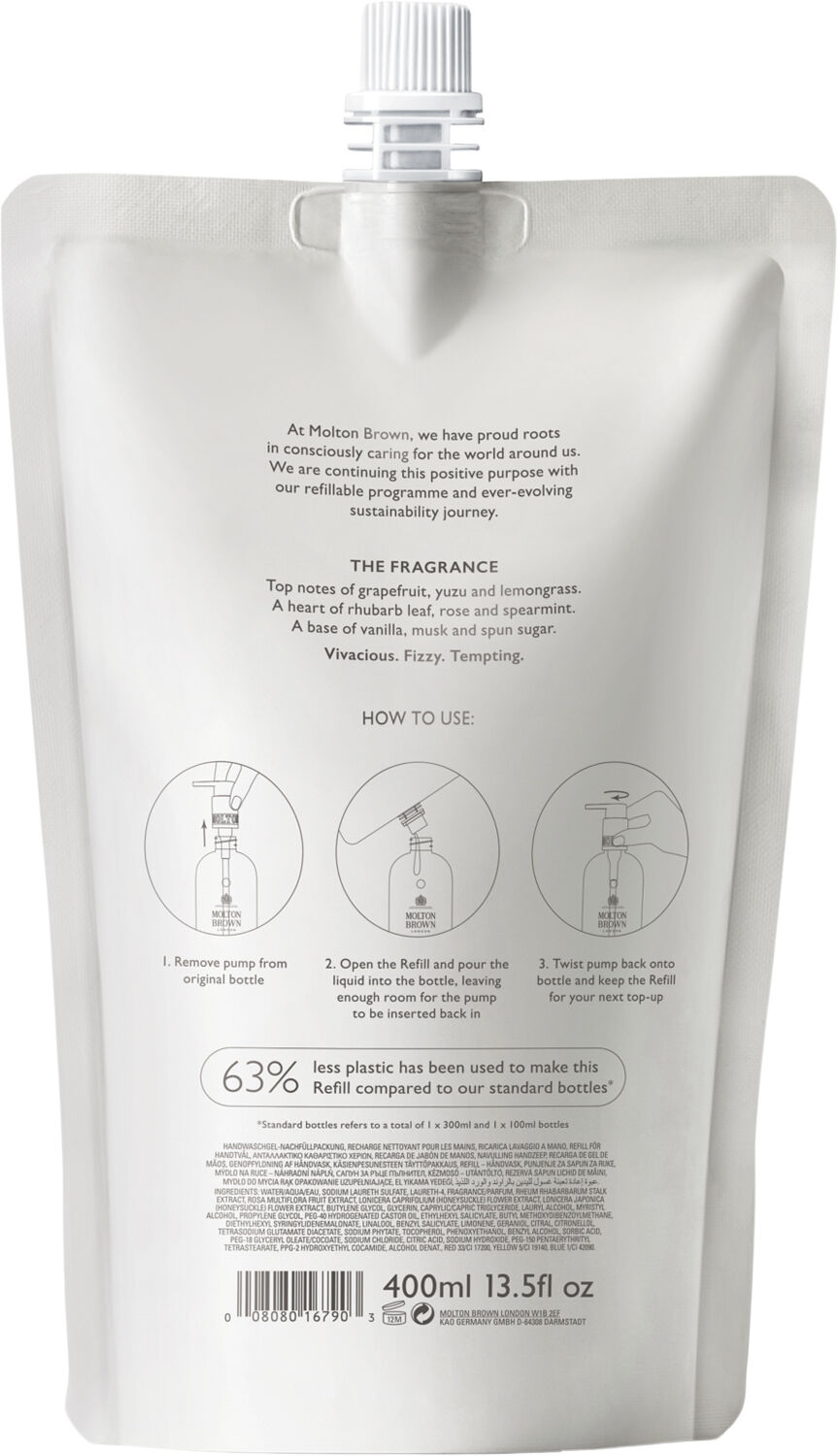 DELICIOUS RHUBARB & ROSE HAND WASH REFILL