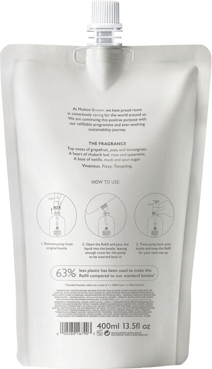 DELICIOUS RHUBARB & ROSE HAND WASH REFILL