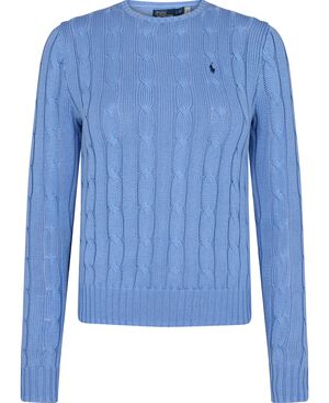 Cable-Knit Cotton Crewneck Sweater