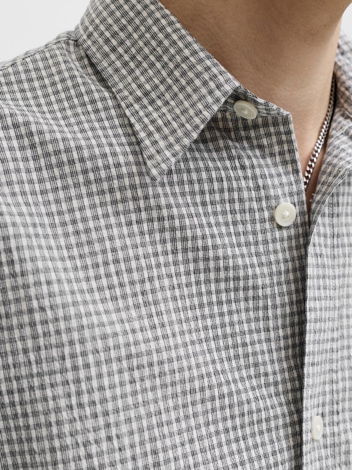 Jorcotedazur Seersucker Check Shirt Ss