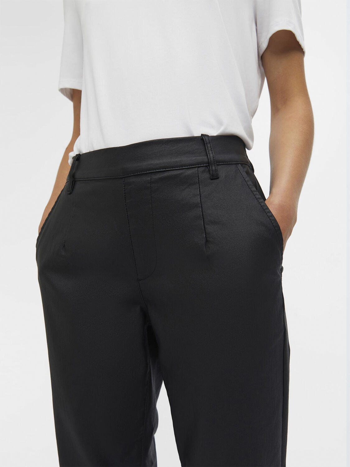 OBJBELLE LISA COATED PANT NOOS