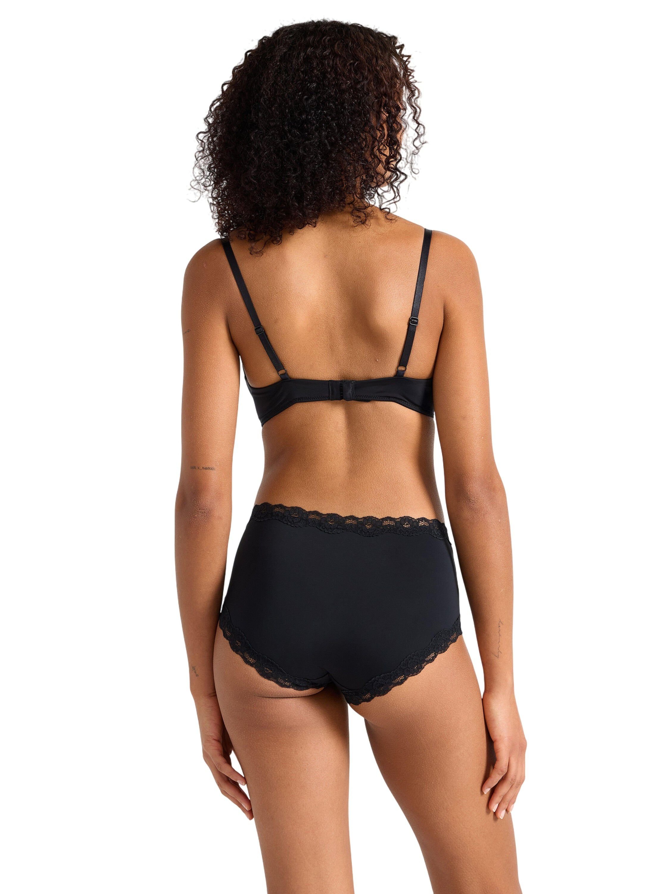 Truser med normal midje og blondekant