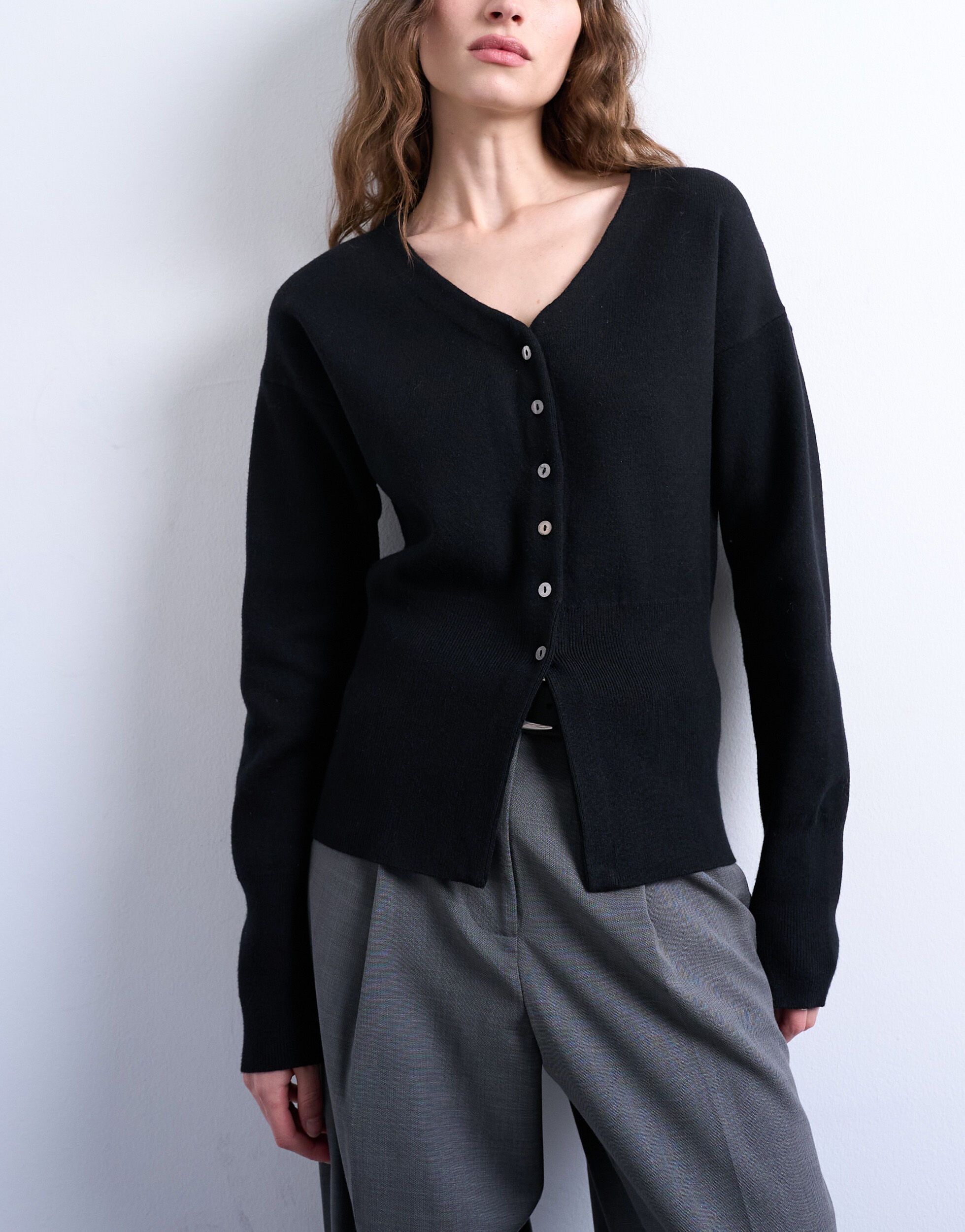 Tscompact Ls V-Neck Cardigan Noos