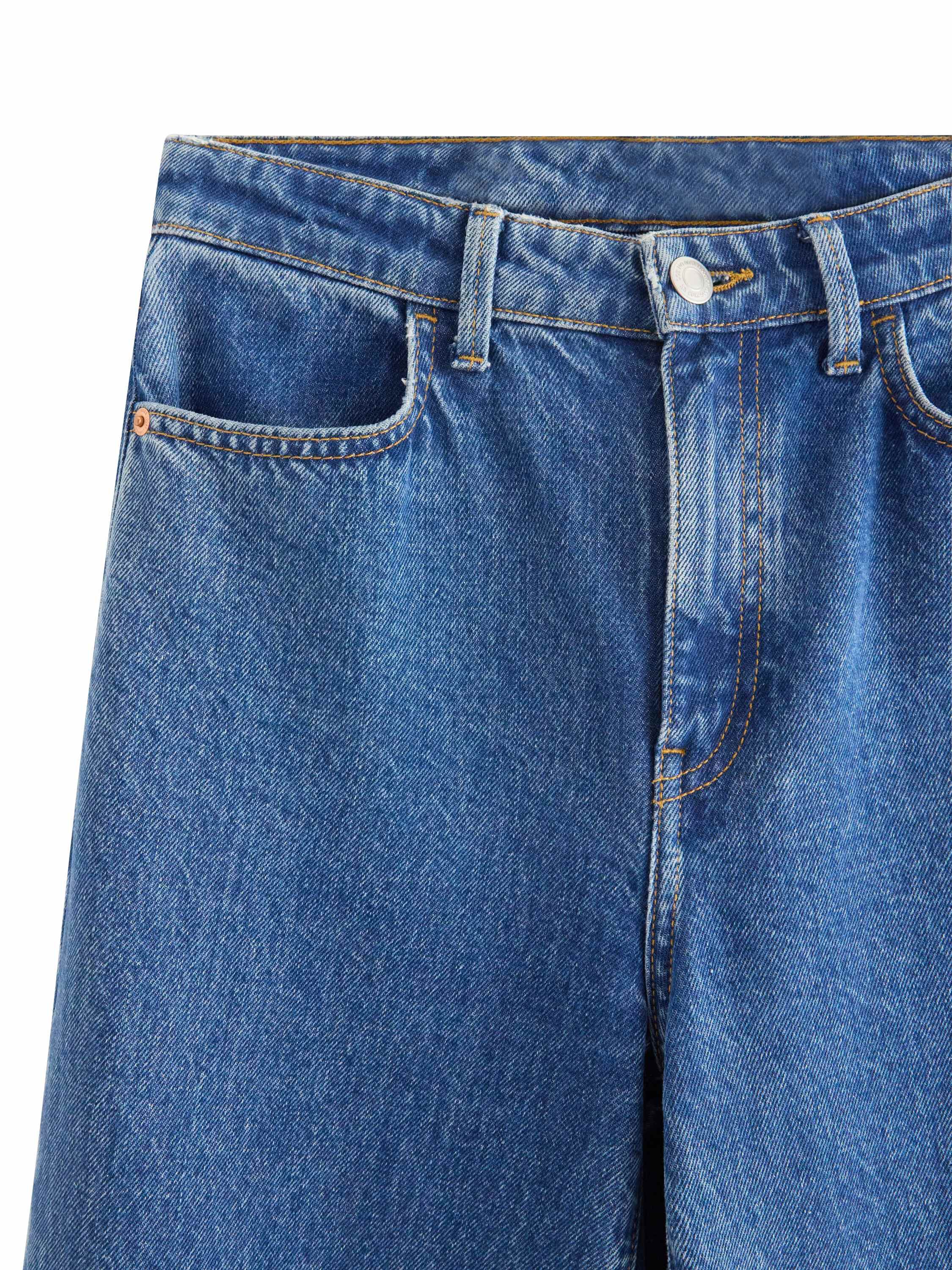 High waist jeans in cotton denim wi