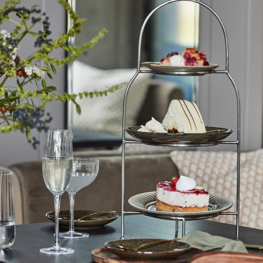 Tallerkenstativ, HDSana, S&oslash;lvfinish