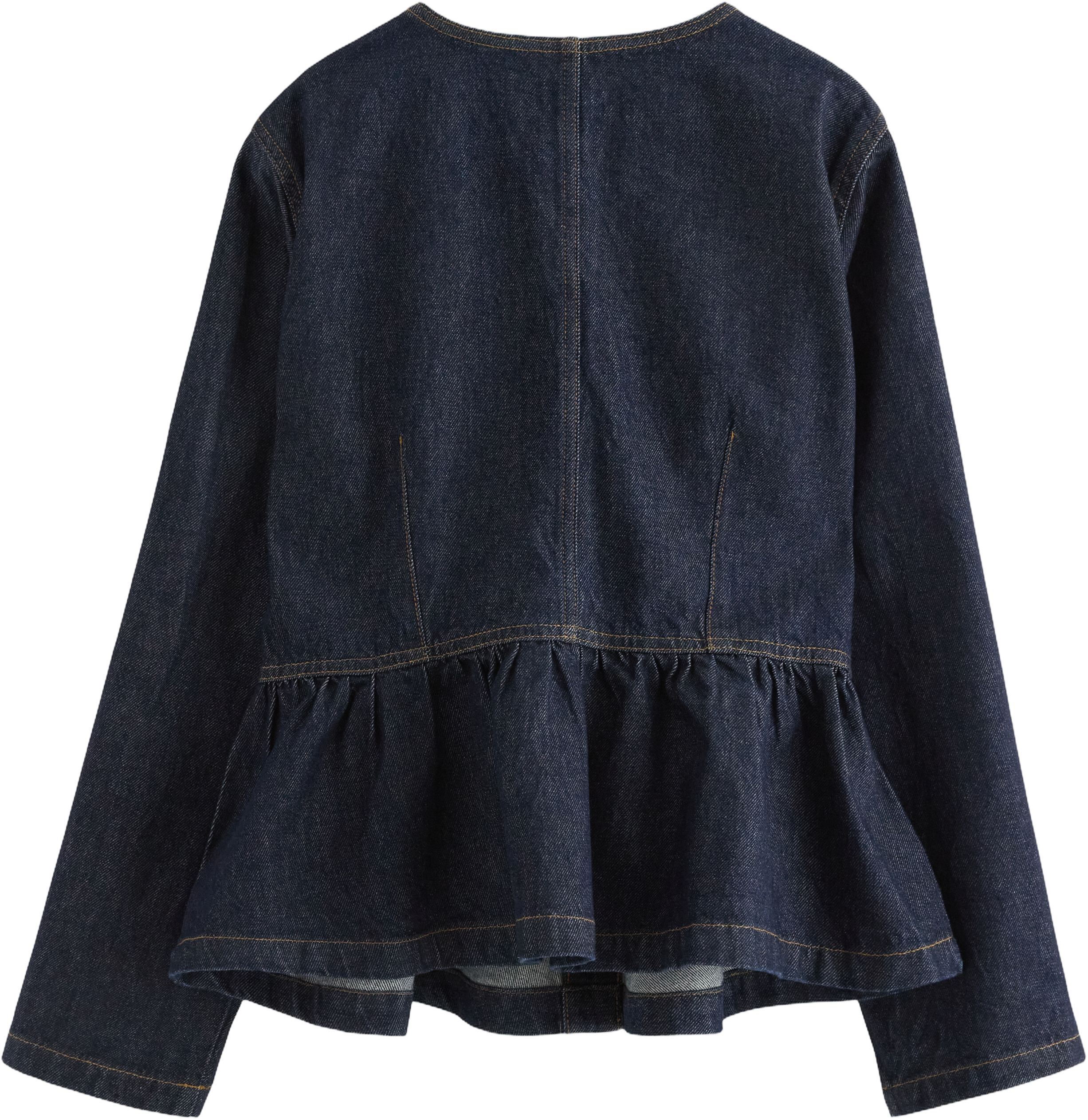 Denimjakke med peplum-passform og u