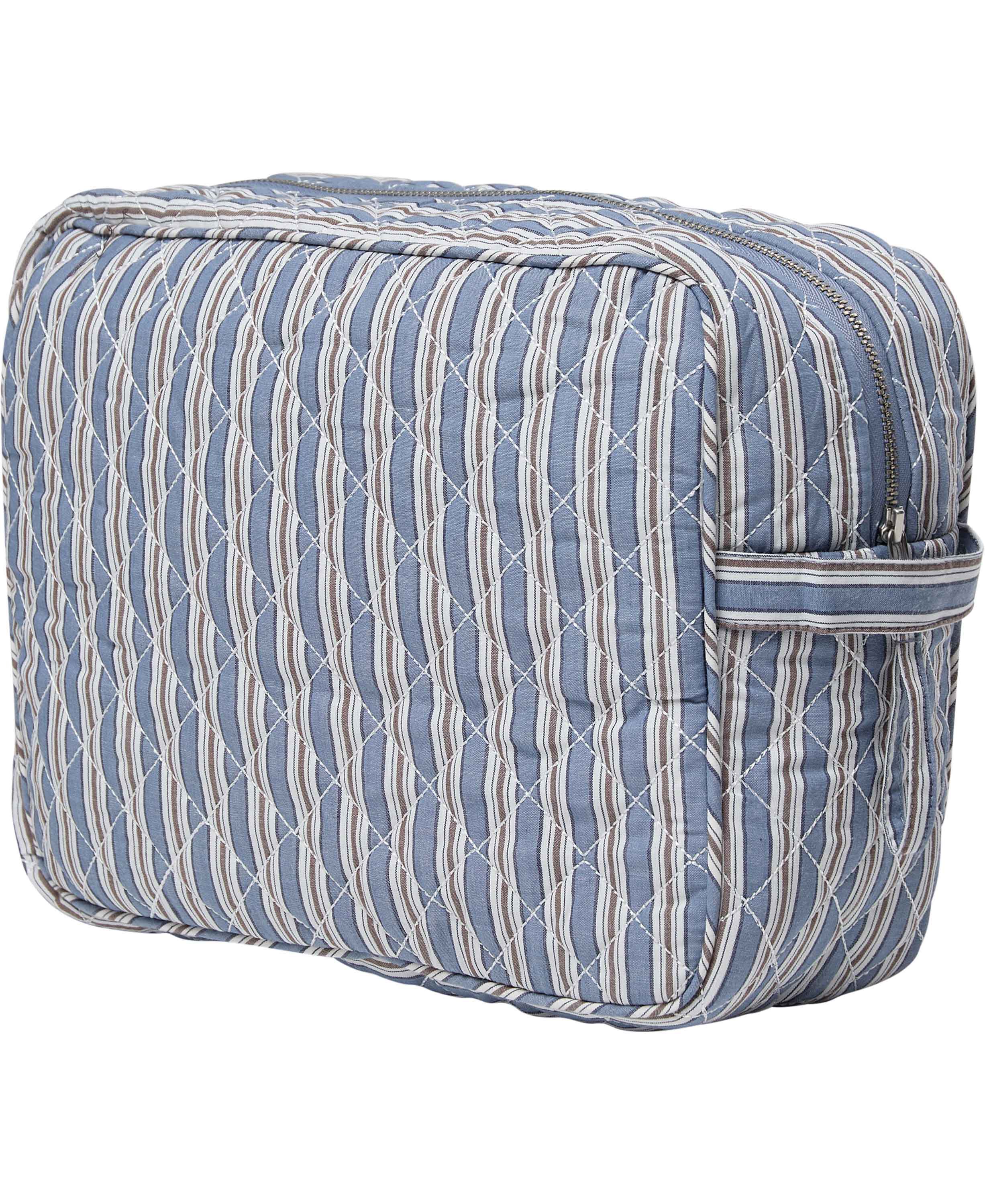 Make Up Bag, Quilted - Cotton Poplin YD Big-Moonlight Blue