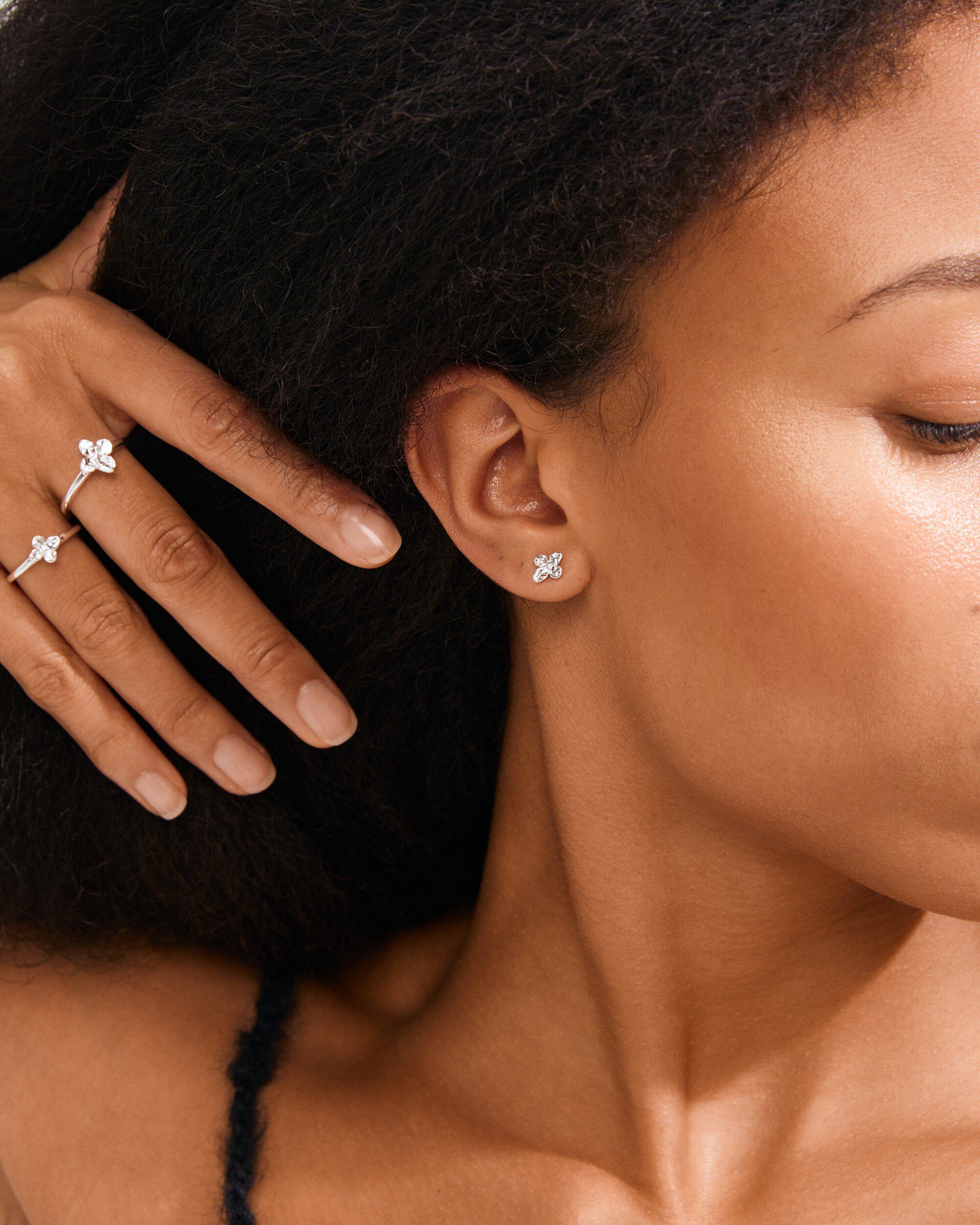 SANINE gift set, rings & earstuds, silver-plated