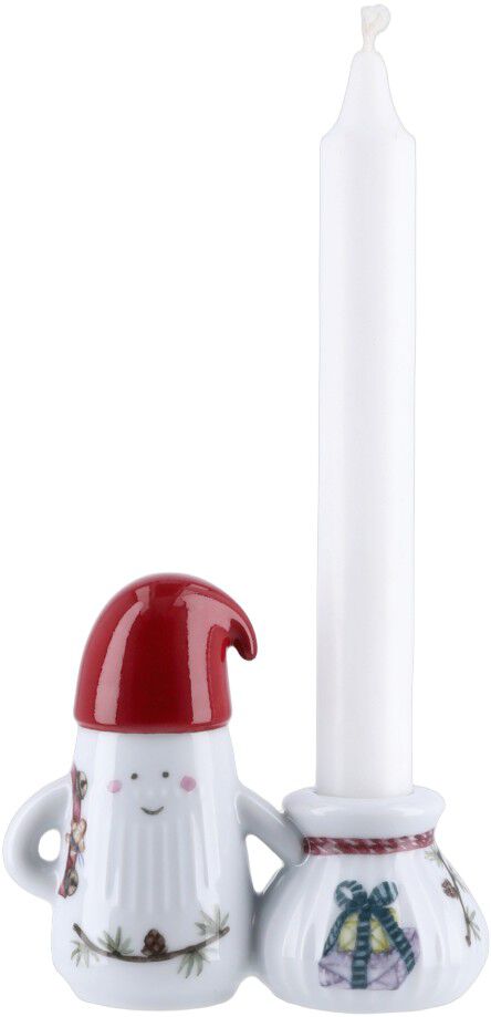 Hammersh&oslash;i Christmas Nissefar lysestage H8. 5 hvid m. deko