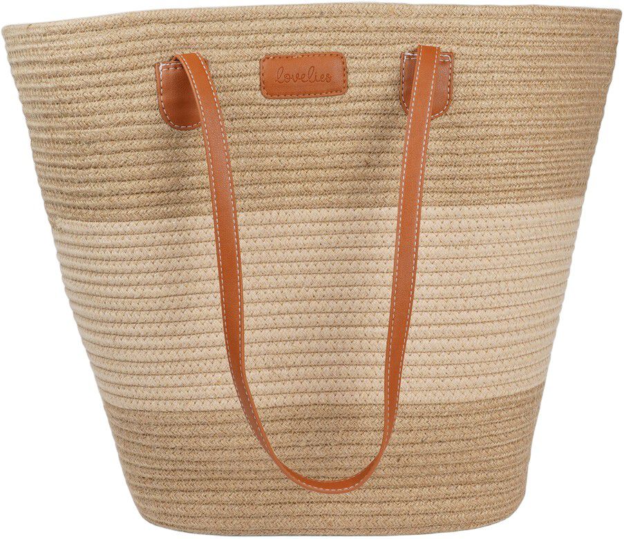 SIMIUS - BEACH BAG W/ PU HANDLES - 45 x 40 CM