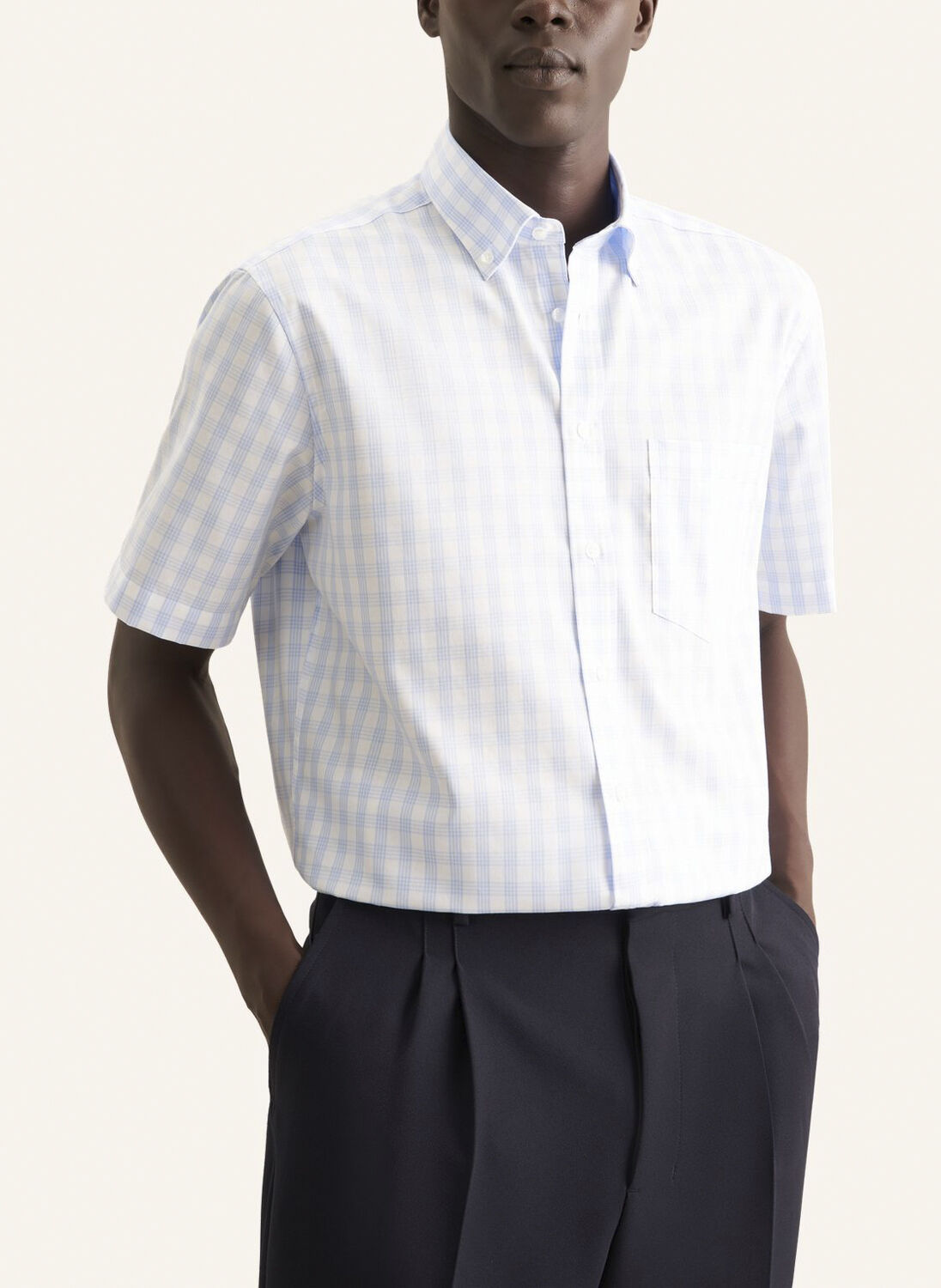 Business shirt Regular 1/2 Button-down Check