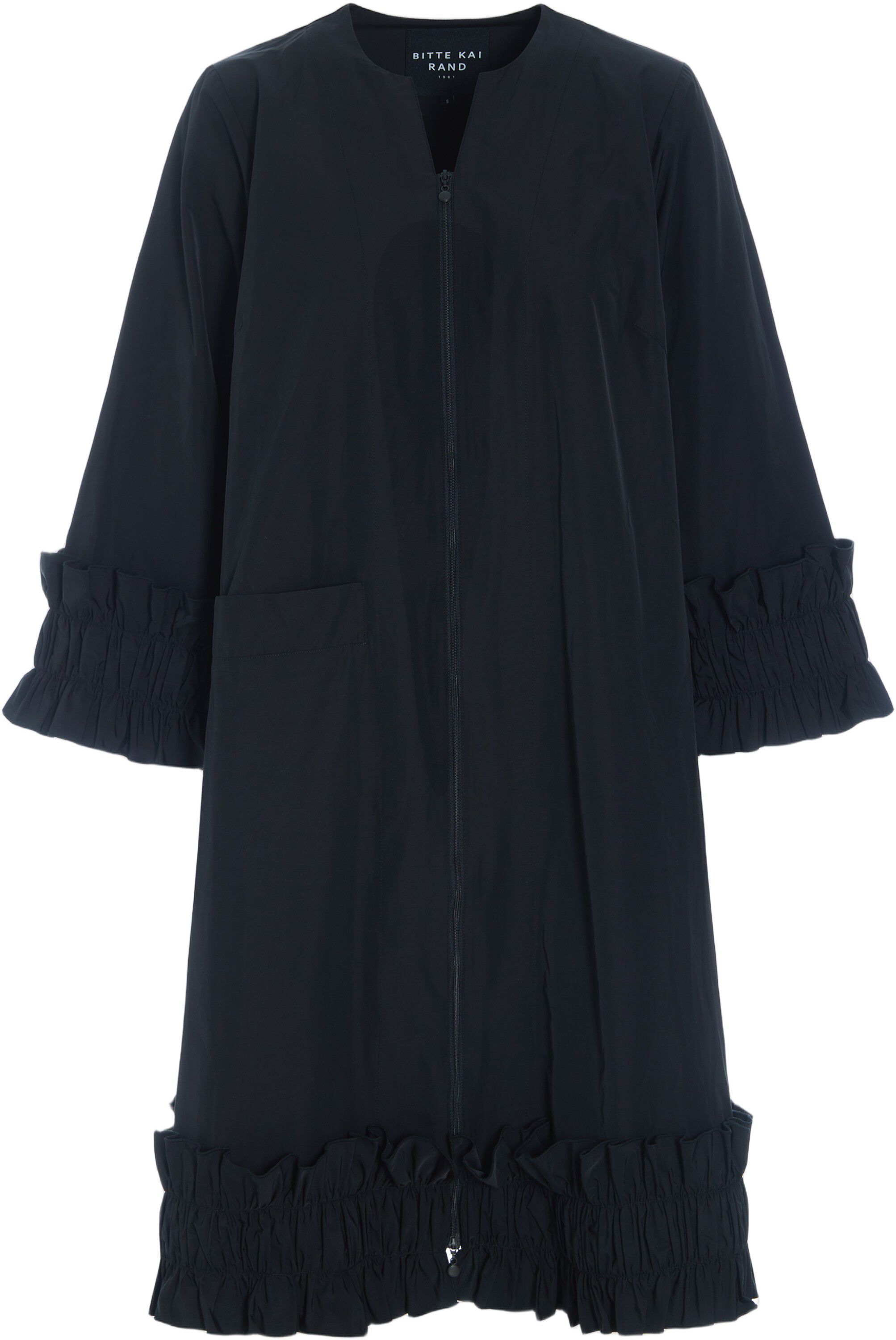 Fukkura poplin kjole med lynl&aring;s