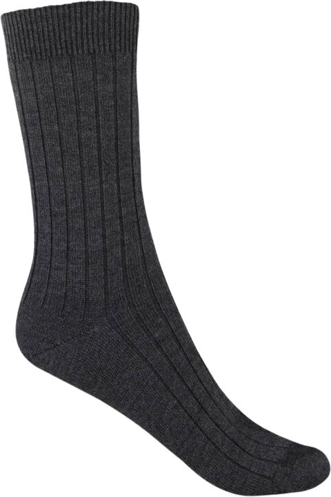 Mercerised wool socks - ribbed
