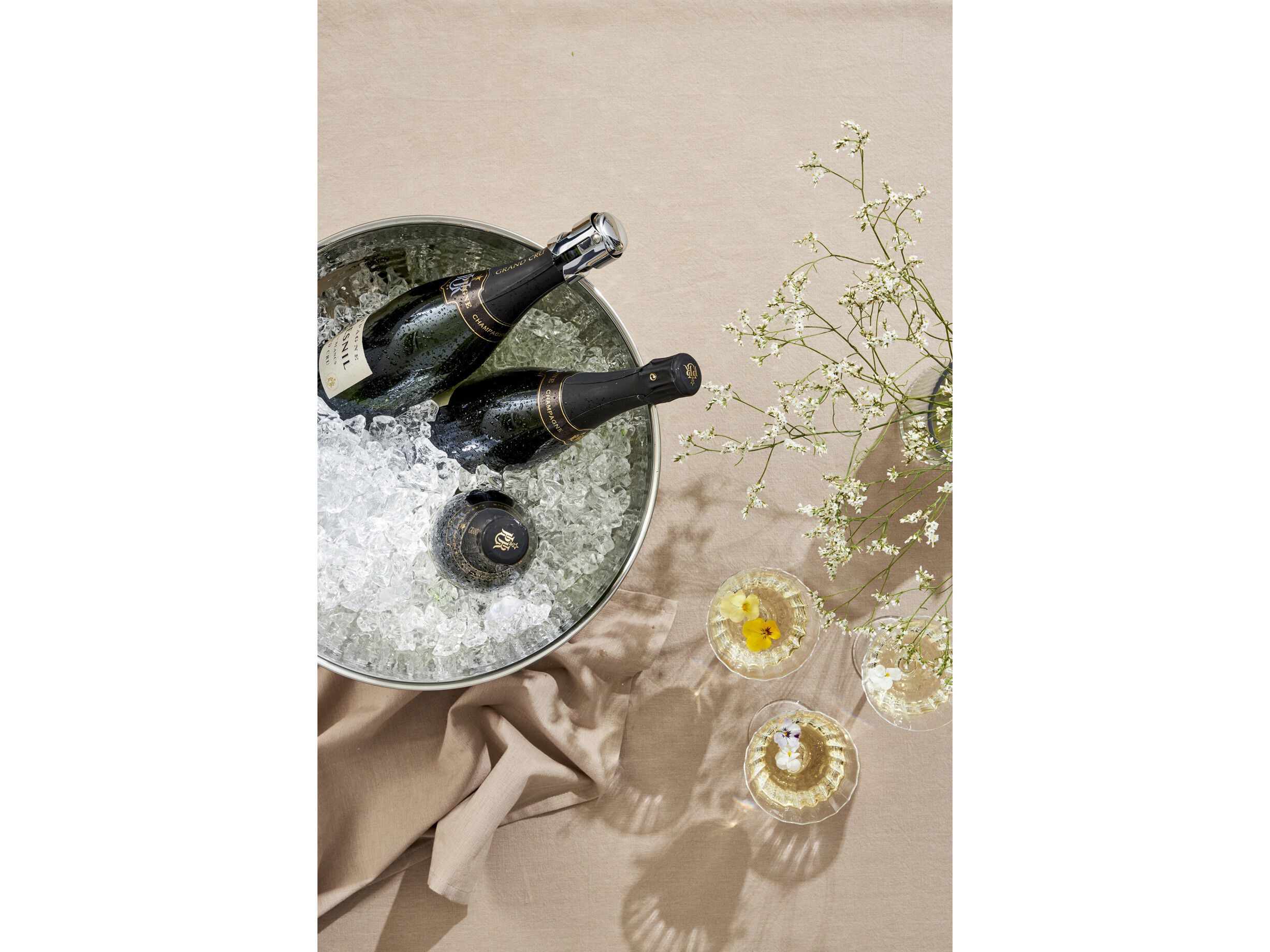 Champagnekj&oslash;ler 38 cm Hamret blank st&aring;l