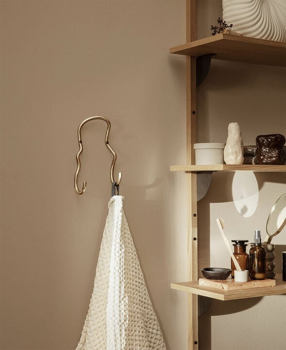 Curvature Double Hook - Brass