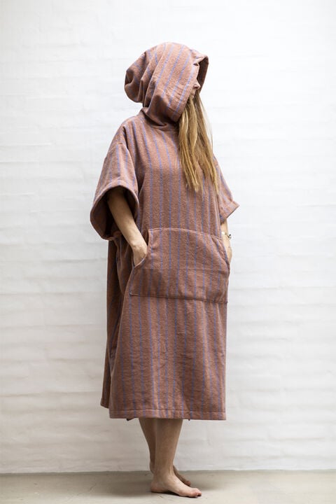 Naram Poncho - camel & ultramarine