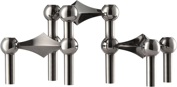 STOFF Nagel® 3-pak lysestage sort krom