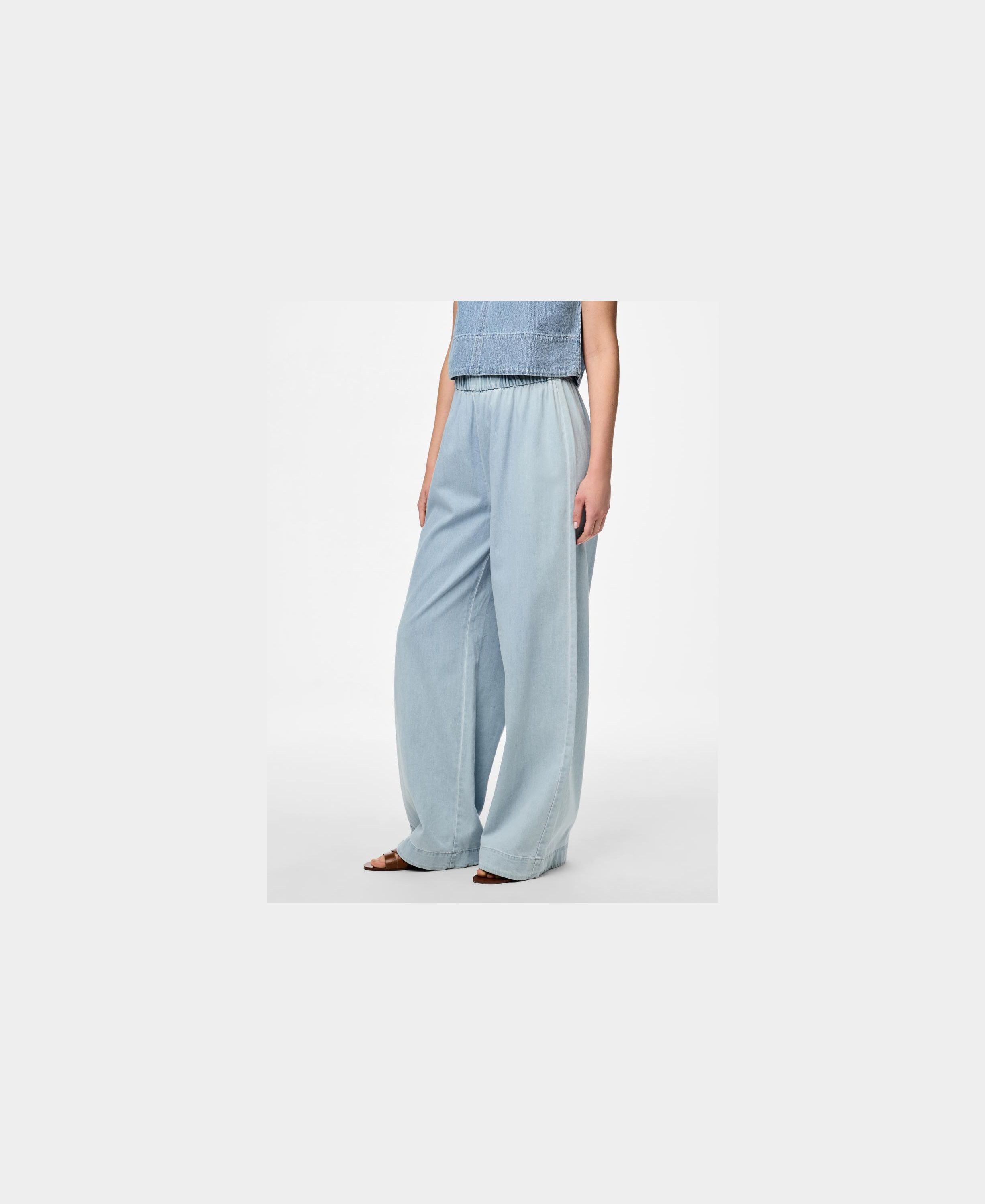 PCSMIDI HW WIDE LEG DENIM PANTS MPA