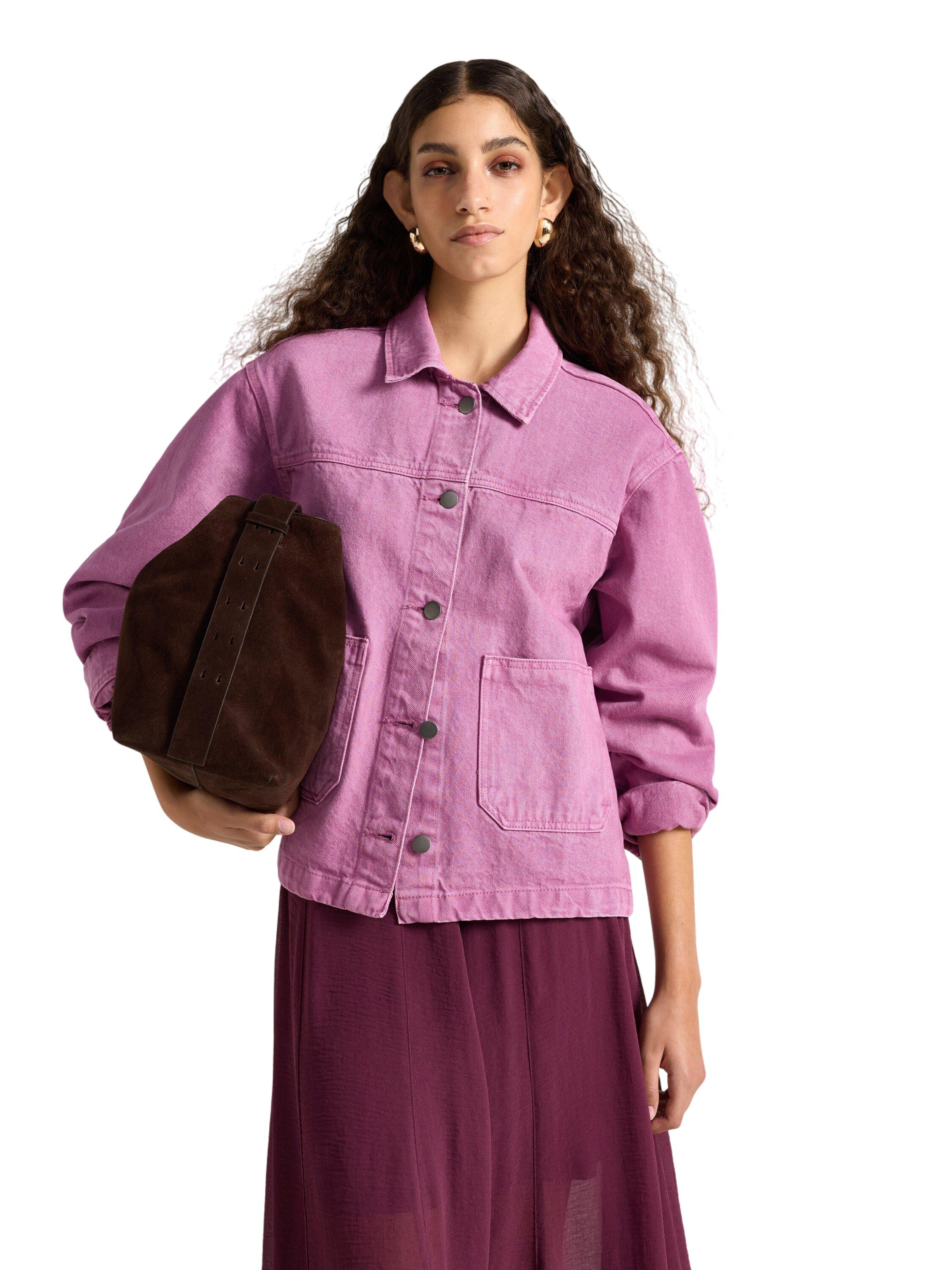 Twill jacket with a loose fit, butt