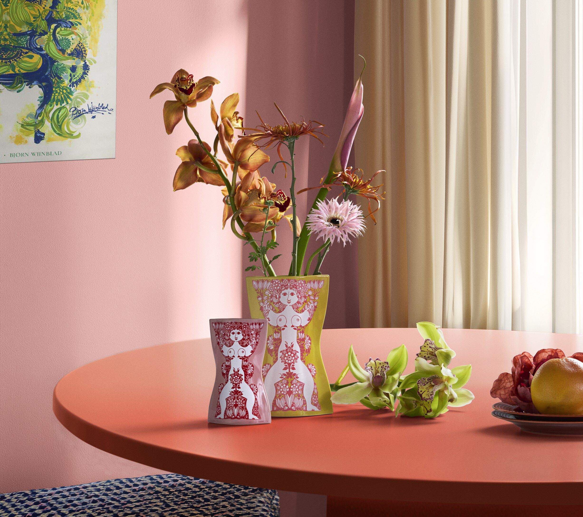 Nina Vase H16. 5 cm pink/r&oslash;d